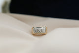 1970s 14K 3 Stone Natural Diamond RIng | Sz 7
