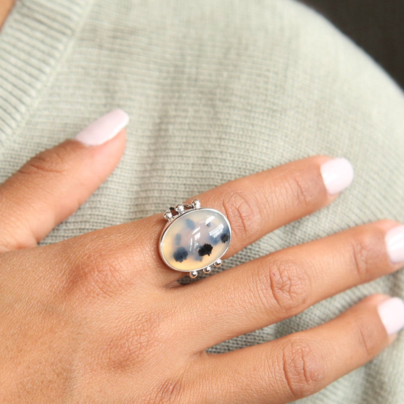 Dendritic Agate Ring | Size 6