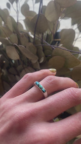 Navajo Turquoise and Onyx Inlay Ring