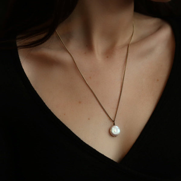 Unique pearl necklace made by jewelry designer at Cival Collective.