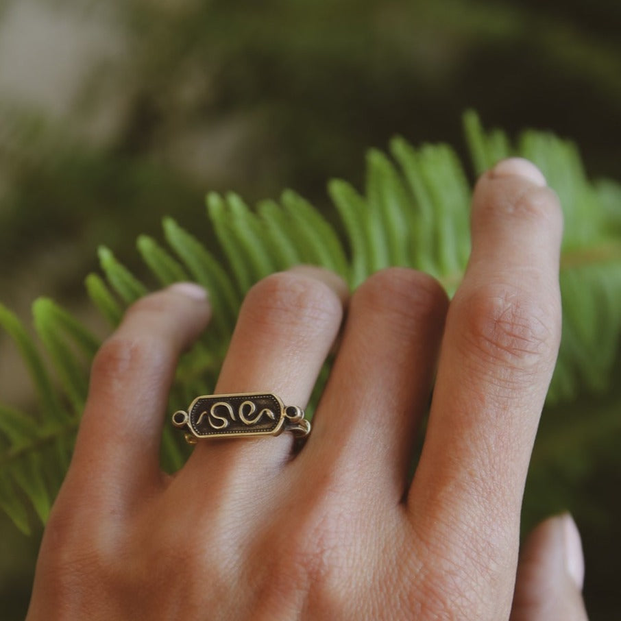 Ceylon | 14k Gold Snake Ring