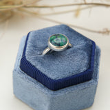 Royston Turquoise Ring | Medium Round Stone with Single Band