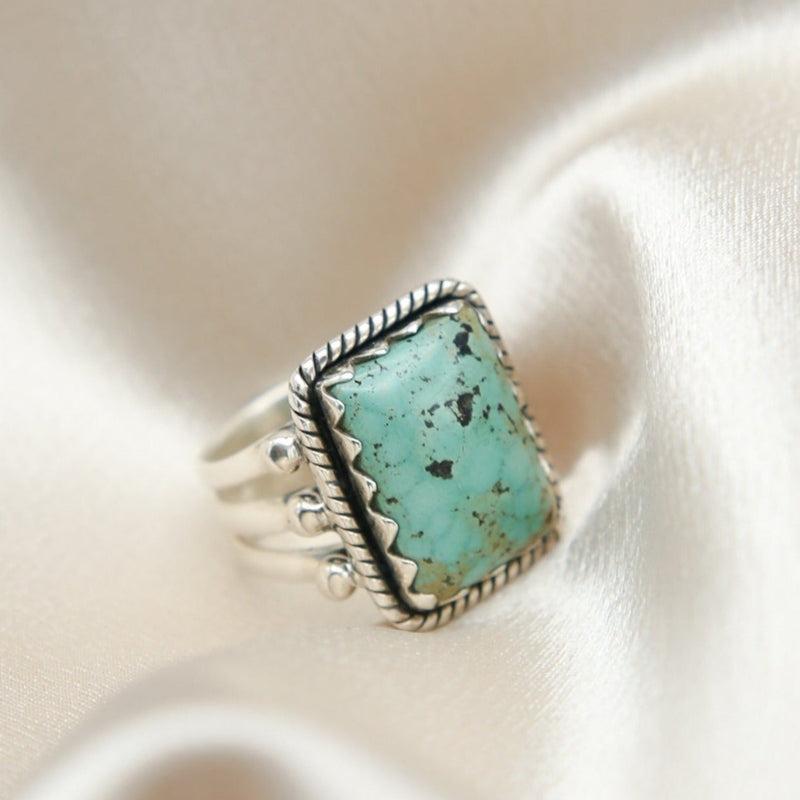 Native American Southwest Silver and Turquoise ring Made By Milwaukee Retail Shop Cival Collective