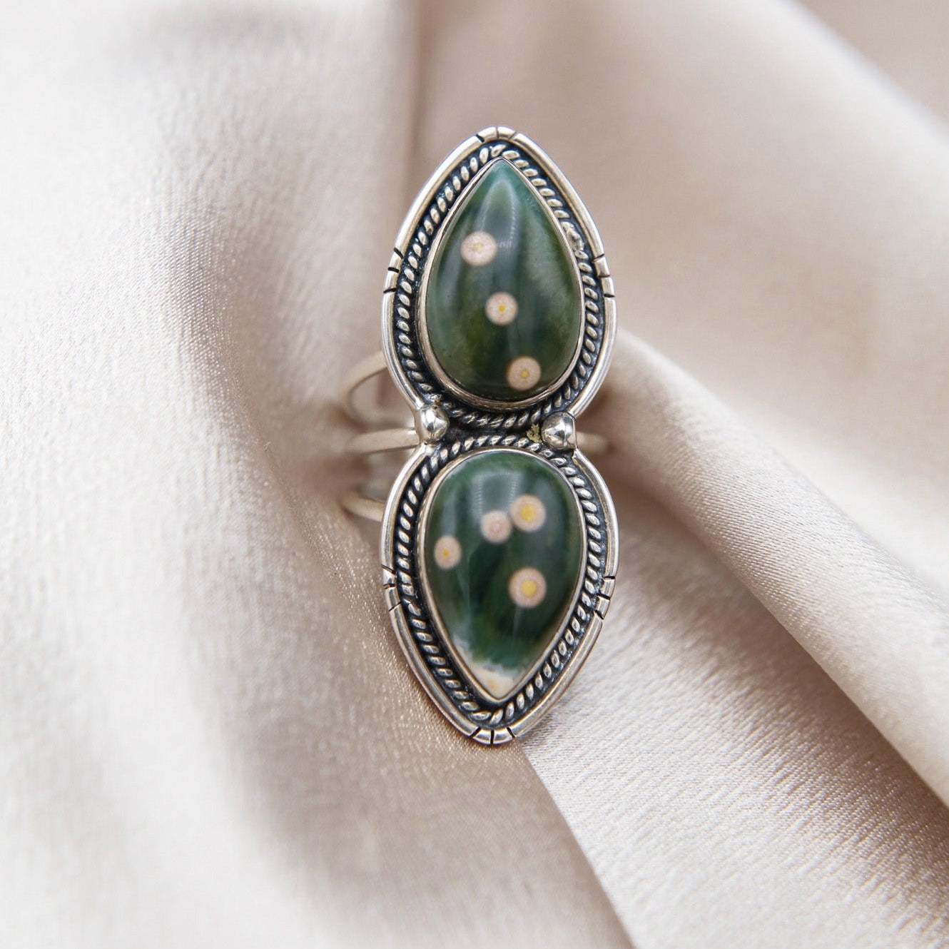 Double Stone Ocean Jasper Ring | Sz 9