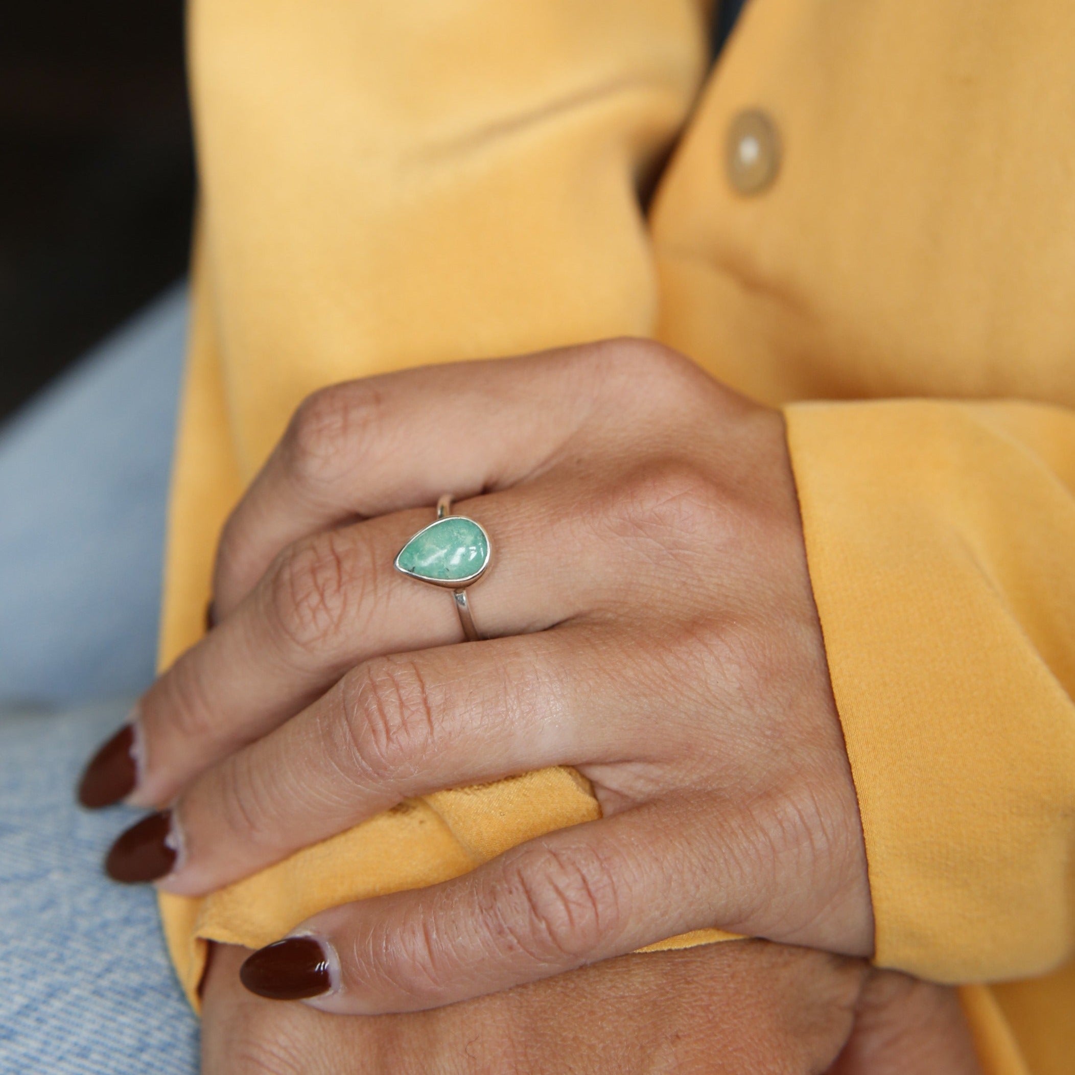 Royston Turquoise Ring | Large Teardrop