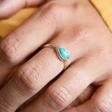 royston turquoise ring, medium teardrop shape available at cival collective