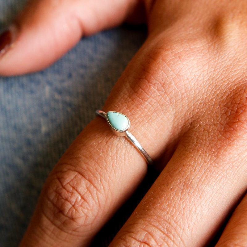 Royston Turquoise Ring | Tiny Teardrop