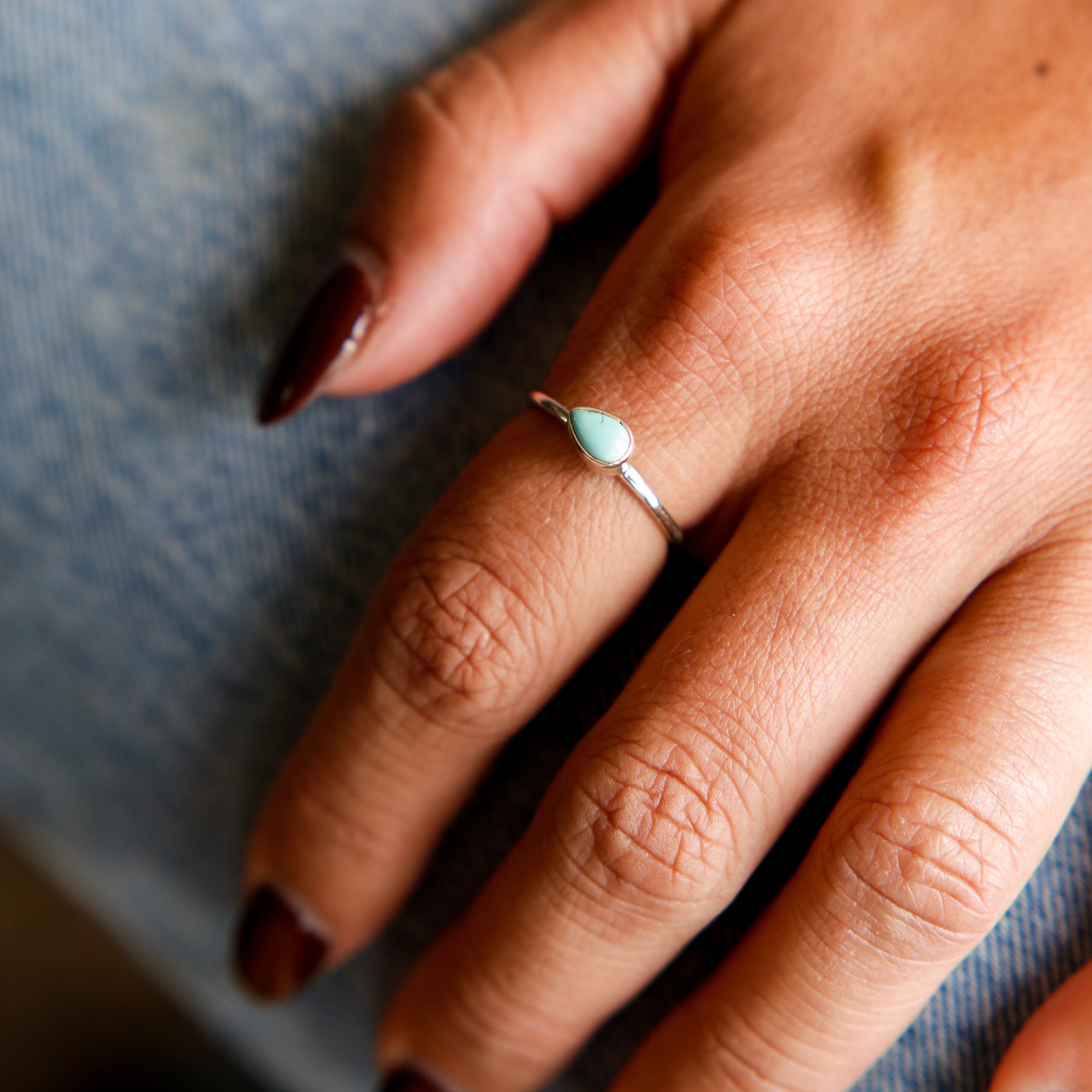 Royston Turquoise Ring | Tiny Teardrop