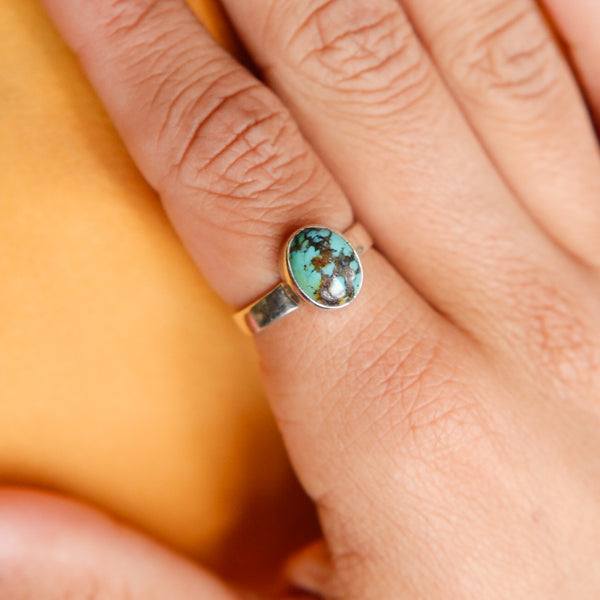 royston turquoise ring, medium oval stone available at cival collective 