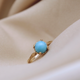 14k Sleeping Beauty Turquoise Ring | Blue
