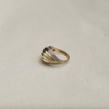 1960's 14k Diamond Dynasty Domed Ring | sz 5