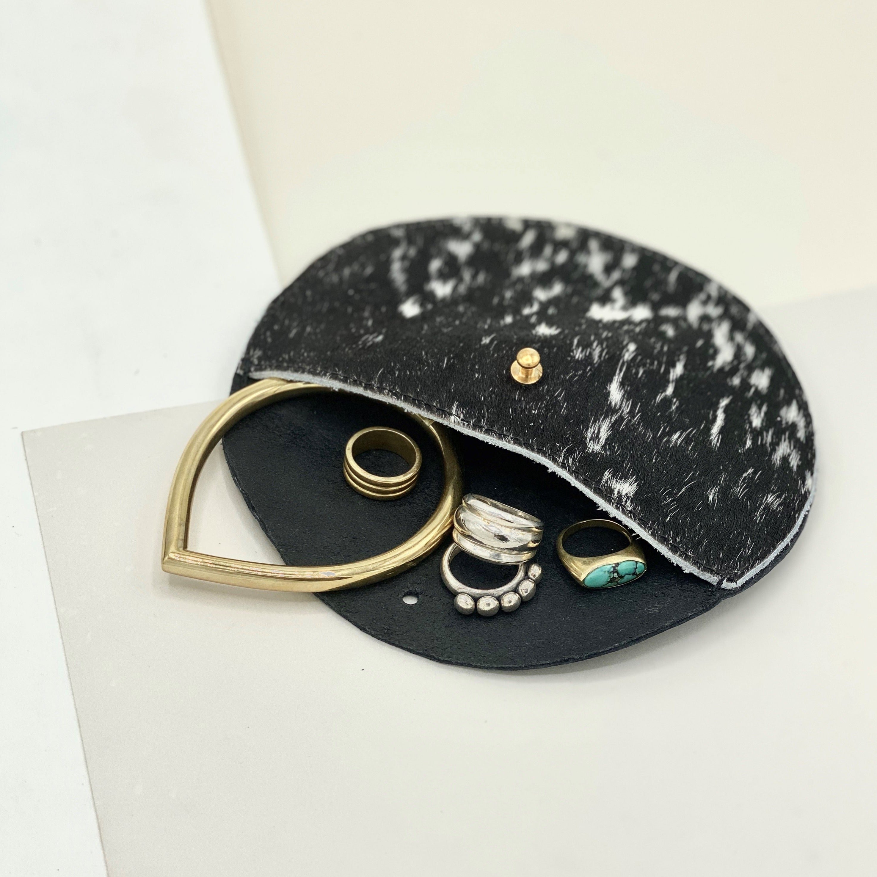 The Moon Cow Hide Coin Clutch | Jackalope Milk