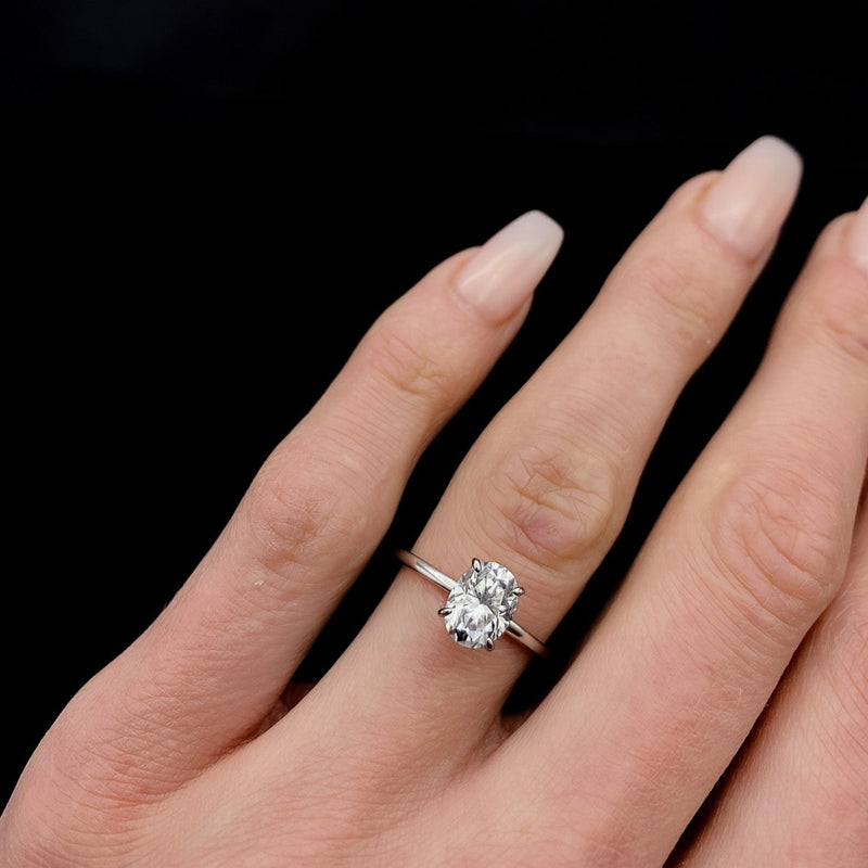 10K White Gold Oval Solitaire