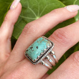 Vintage Old Pawn Style Native American Southwest Silver and Turquoise ring Made By Milwaukee Retail Shop Cival Collective